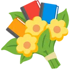 Bücherstapel + Blumenstrauß
