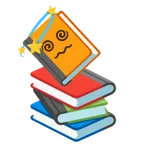 Bücherstapel + schwindlig