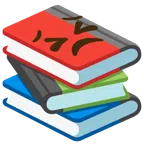 Bücherstapel + entschlossenes Gesicht