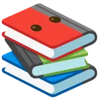 Bücherstapel + Gesicht ohne Mund