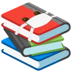 Bücherstapel + Gesicht mit Atemschutzmaske