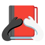 Bücherstapel + sich die Augen zuhaltendes Affengesicht