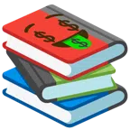 Bücherstapel + Gesicht mit Dollarzeichen