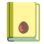 Bücherstapel + Avocado