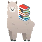 Bücherstapel + Lama