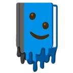 Bücherstapel + schmelzendes Gesicht
