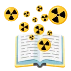 Bücherstapel + Radioaktiv