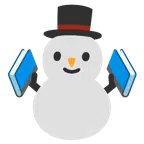 Bücherstapel + Schneemann ohne Schneeflocken