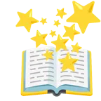 Bücherstapel + weißer mittelgroßer Stern