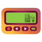 Pager + Sonnenuntergang in der Stadt