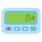pager + dmuchająca twarz wiatru
