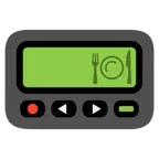Pager + Teller mit Messer und Gabel