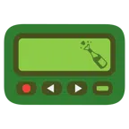 Pager + Flasche mit knallendem Korken