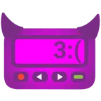 Pager + wütendes Gesicht mit Hörnern