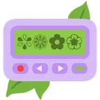pager + bukiet kwiatów