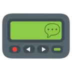Pager + Sprechblase mit drei Punkten
