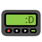 Pager + grinsendes Gesicht