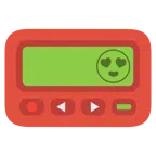 Pager + lächelndes Gesicht mit herzförmigen Augen