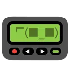 Pager + lächelndes Gesicht mit Sonnenbrille
