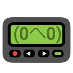 Pager + bedrücktes Gesicht mit Schweiß