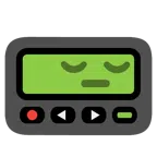 Pager + nachdenkliches Gesicht