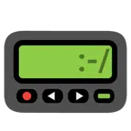 Pager + verwundertes Gesicht