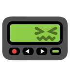 Pager + verwirrtes Gesicht