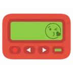 Pager + Kuss zuwerfendes Gesicht