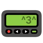 Pager + küssendes Gesicht mit lächelnden Augen