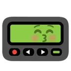 Pager + küssendes Gesicht mit geschlossenen Augen