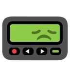 Pager + enttäuschtes Gesicht
