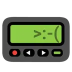 Pager + verärgertes Gesicht