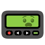 Pager + qualvolles Gesicht