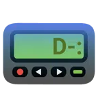 Pager + ängstliches Gesicht