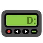 Pager + erschöpftes Gesicht