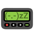 Pager + schläfriges Gesicht