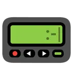 Pager + Grimassen schneidendes Gesicht