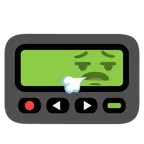 Pager + Gesicht, das ausatmet