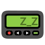 Pager + schlafendes Gesicht