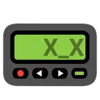 Pager + benommenes Gesicht
