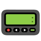 Pager + Gesicht ohne Mund