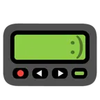 Pager + leicht lächelndes Gesicht
