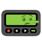 Pager + lügendes Gesicht
