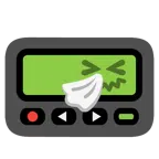 Pager + niesendes Gesicht