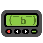 Pager + ermahnendes Gesicht
