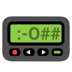 Pager + kotzendes Gesicht
