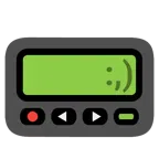 Pager + lachendes Gesicht mit Träne