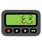 Pager + schwindeliges Gesicht