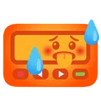 Pager + schwitzendes Gesicht
