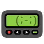Pager + Gesicht, das Tränen zurückhält